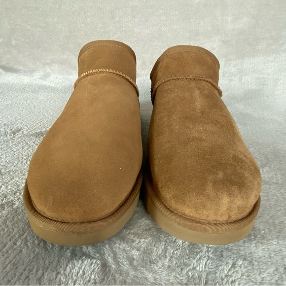 UGG Classic Slipper Shoes Womens Size 11 Chestnut Suede Shearling Slip On Clog - Picture 5 of 11